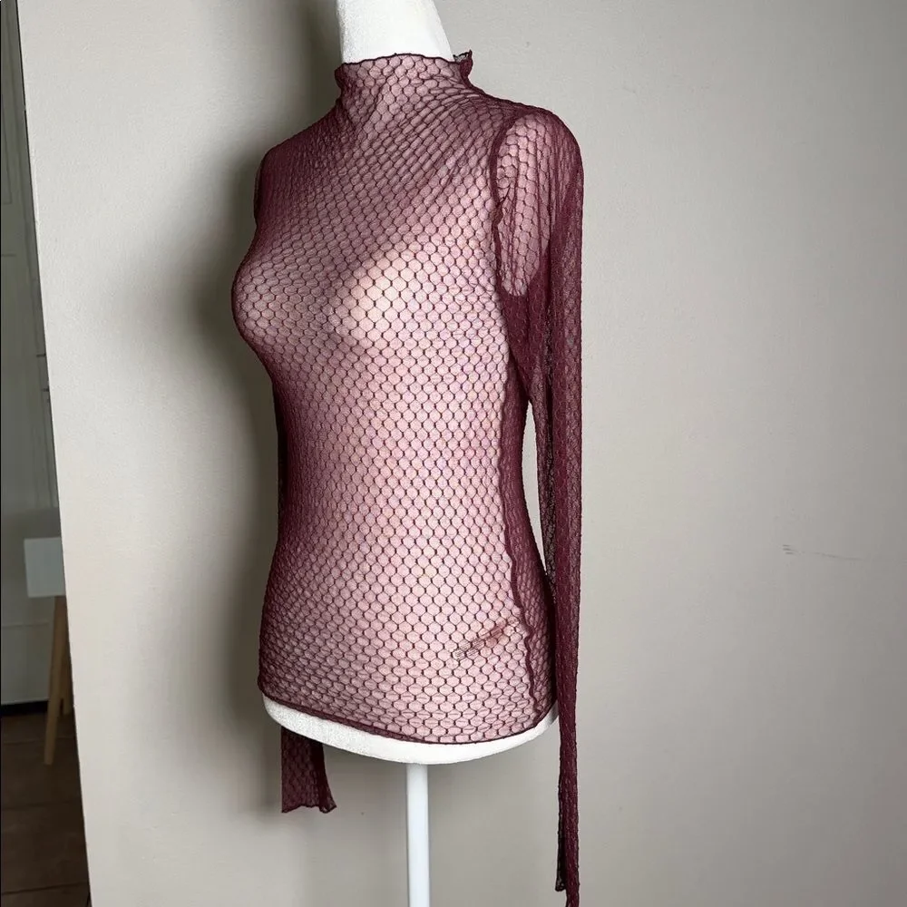 NWOT Free People Intimately Minding My Business Sheer Turtleneck Top